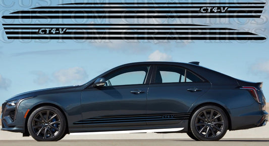 Autocollant compatible avec le kit carrosserie Cadillac CT4 V 2020 Classico Line Design