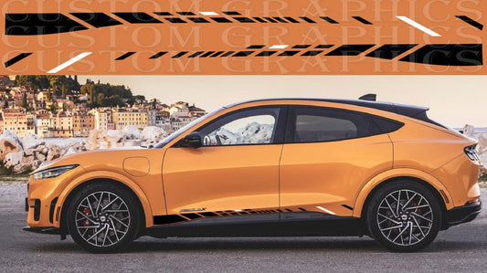 Ford Mach E Gold with black stripe