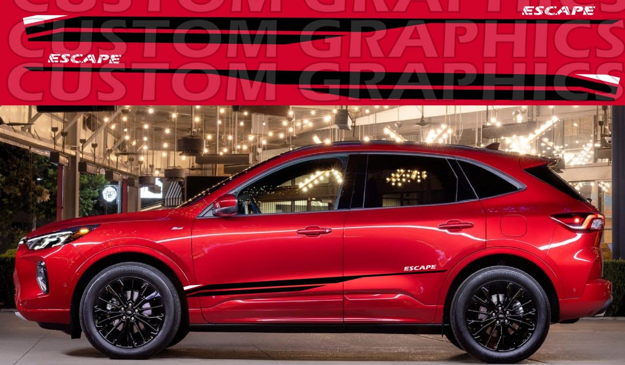 Vinyl Stickers Compatible With Ford Escape New Line Design