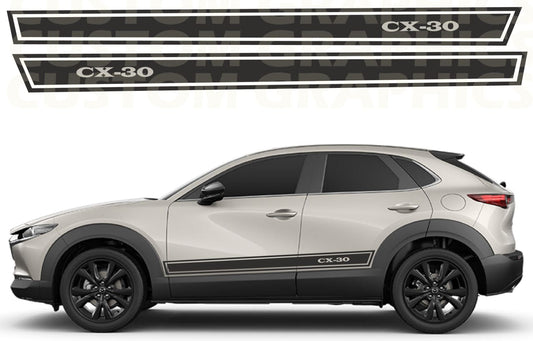 Autocollants de capot compatibles avec Mazda CX-30 Bandes en vinyle Design classique