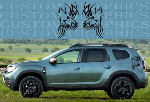 Wolf Design Graphic Stickers Compatible with Dacia Duster