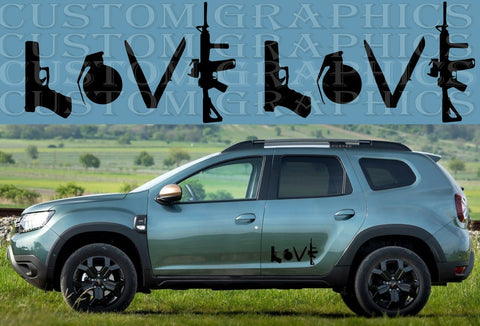 New Love Design Graphic Stickers Compatible with Dacia Duster