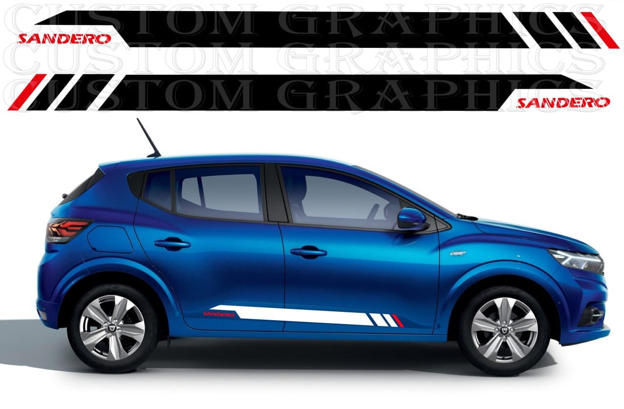 Autocollants graphiques au design de ligne unique compatibles avec Dacia Sandero