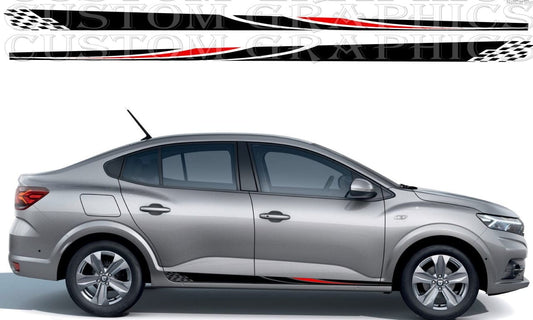 Autocollants au design de ligne unique compatibles avec Dacia Logan