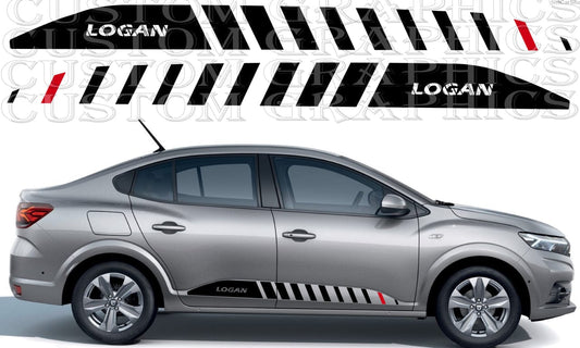 Autocollants de conception de ligne unique de style compatibles avec Dacia Logan
