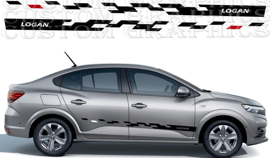 Autocollants Block Line Design compatibles avec Dacia Logan
