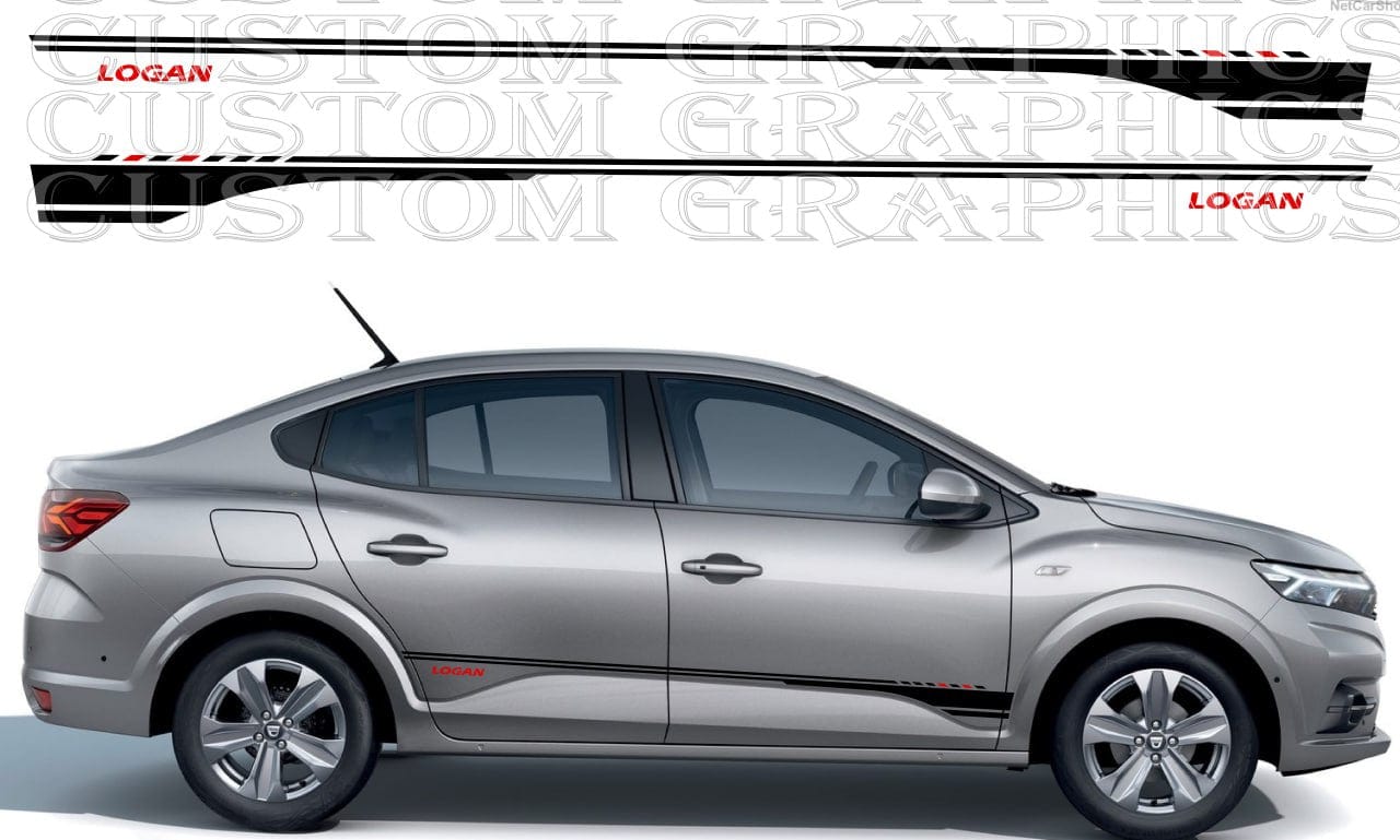 Autocollants de conception de porte Tuning compatibles avec Dacia Logan