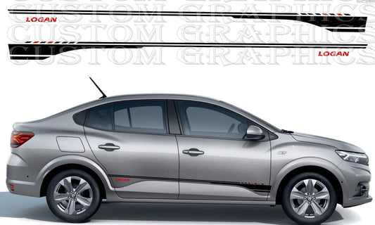 Autocollants de conception de porte Tuning compatibles avec Dacia Logan