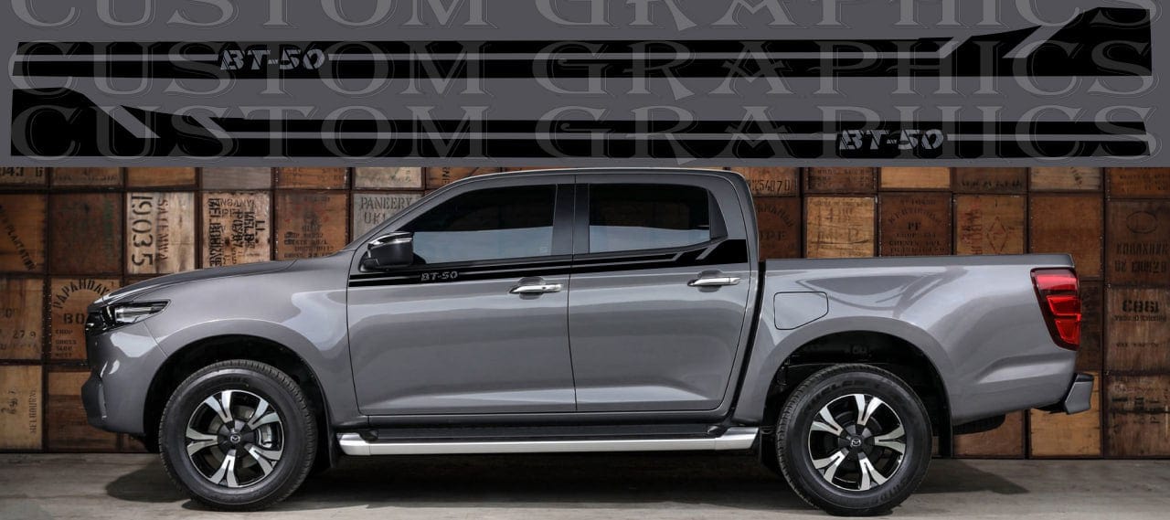 Autocollants compatibles avec les bandes en vinyle Mazda BT-50 avec design Up Line