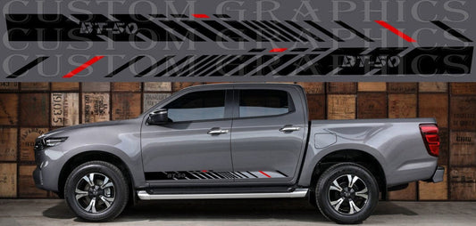 Stickers Compatible with Mazda BT-50 Vinyl Stripes Style Design