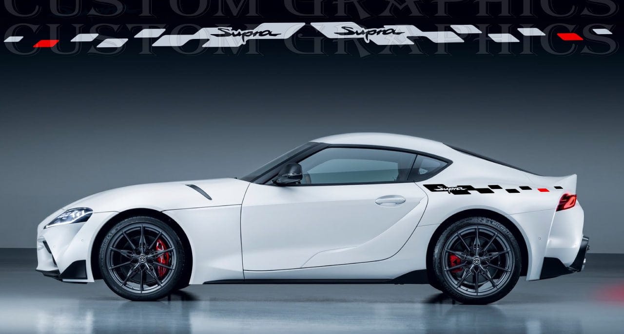 Autocollant en vinyle de qualité supérieure compatible avec le nouveau design de la figurine Toyota Supra