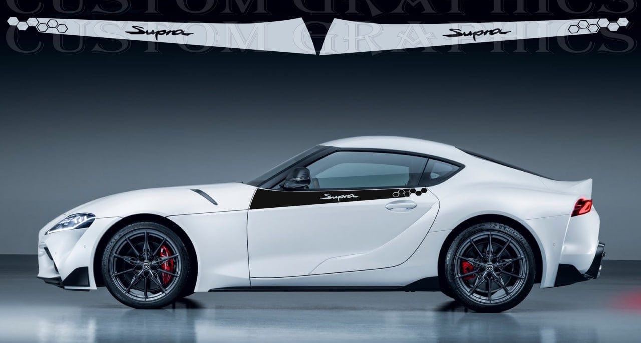 Autocollant en vinyle de qualité supérieure compatible avec le design de style miel de Toyota Supra