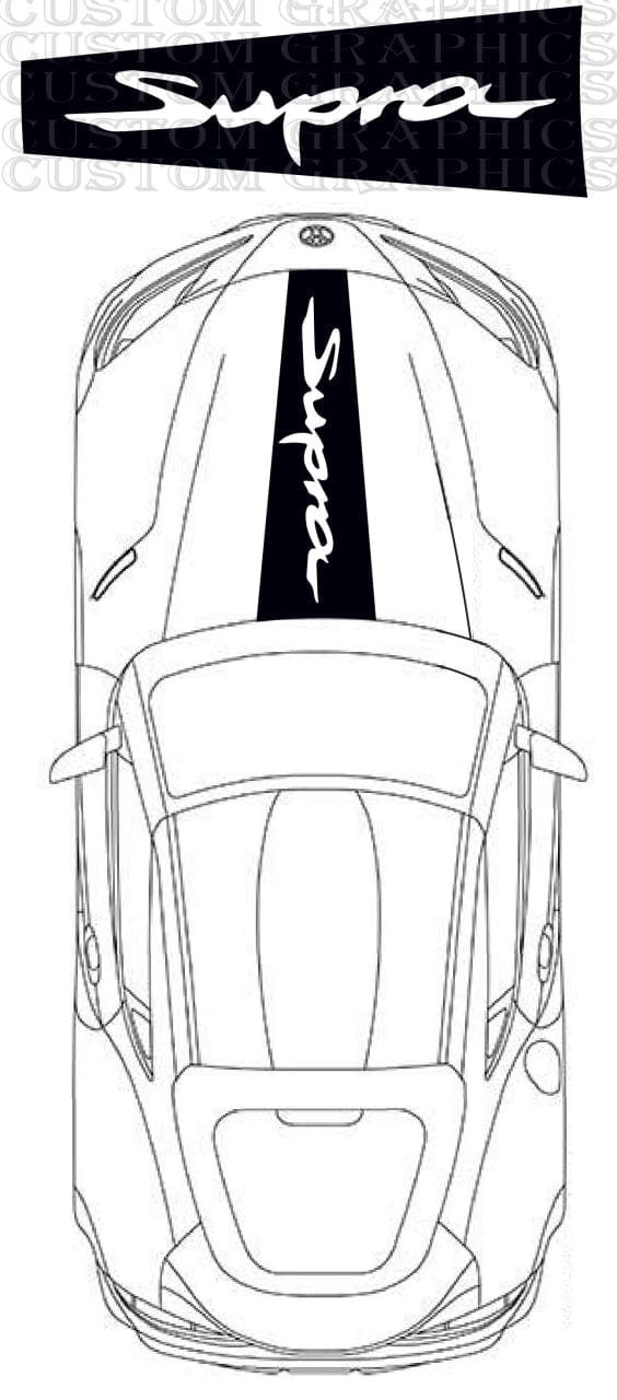 Autocollant en vinyle de qualité supérieure compatible avec la nouvelle conception unique du capot de la Toyota Supra