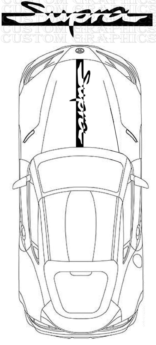 Premium Vinyl Sticker Compatible With Toyota Supra New Unique Name Hood Design