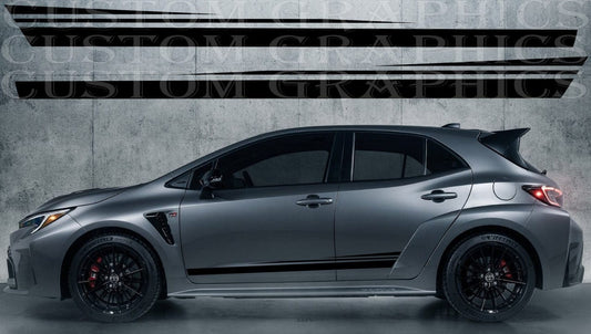 Premium Vinyl 2x Stickers Compatible With Toyota Corolla Line Style Design
