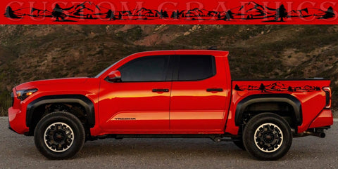 Premium Sticker Compatible with Toyota Tacoma New Cabin Mountain Design