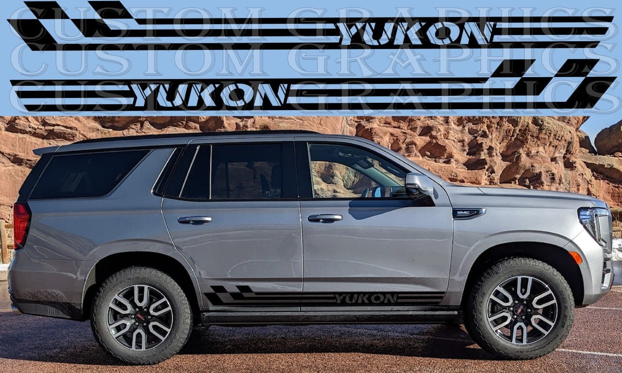 Premium Sticker Compatible With GMC Yukon Denali Line Name Design