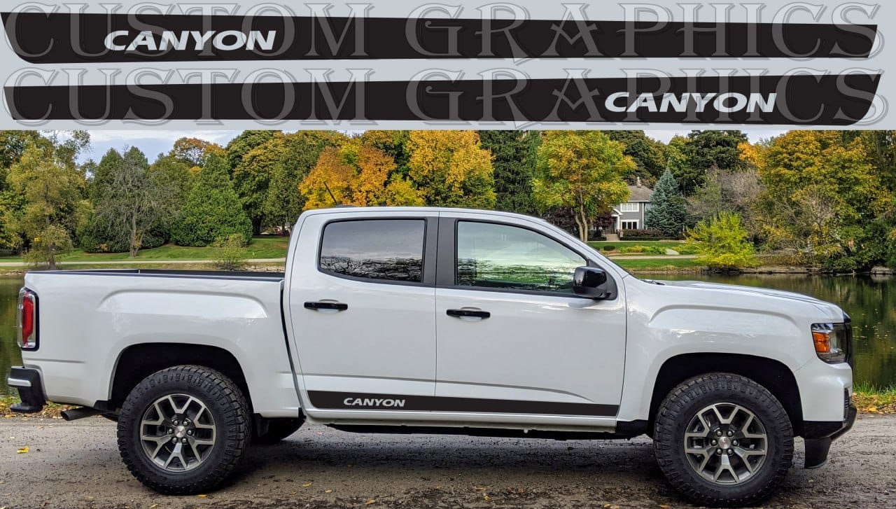 Autocollant en vinyle de qualité supérieure compatible avec la conception de la ligne classique du GMC Canyon