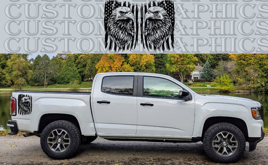 Premium Vinyl Sticker Compatible With GMC Canyon Eagle Line Design