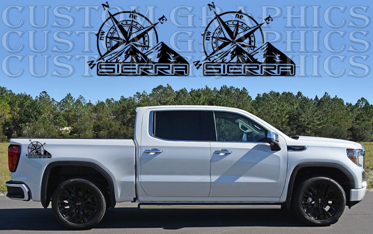 Autocollant en vinyle de qualité supérieure compatible avec la conception de la cabine du GMC Sierra Compass