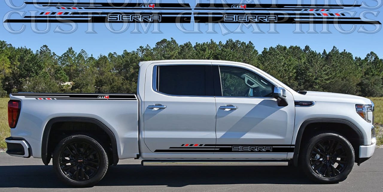 Autocollant en vinyle de qualité supérieure compatible avec le design de style fusée Mountain de GMC Sierra