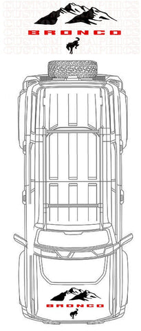 Capot en vinyle de qualité supérieure compatible avec Ford Bronco 5 portes 2020-2024 Mountain Design