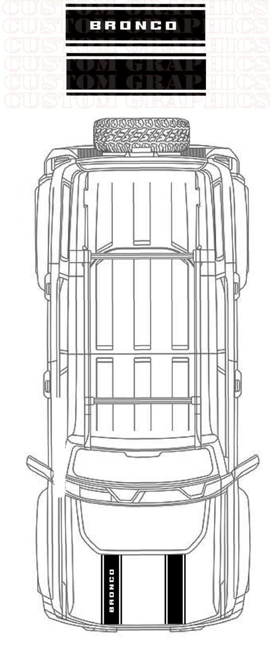 Hood Premium Vinyl Compatible With Ford Bronco 5 doors 2020-2024 New Classic Design