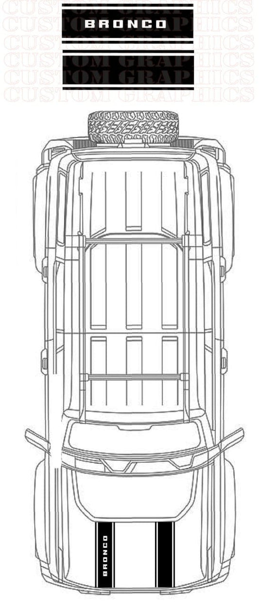 Hood Premium Vinyl Compatible With Ford Bronco 5 doors 2020-2024 New Classic Design