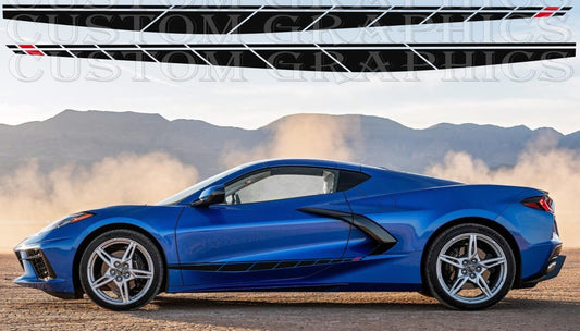 Autocollant en vinyle de qualité supérieure compatible avec Chevrolet Corvette C8 Stingray 