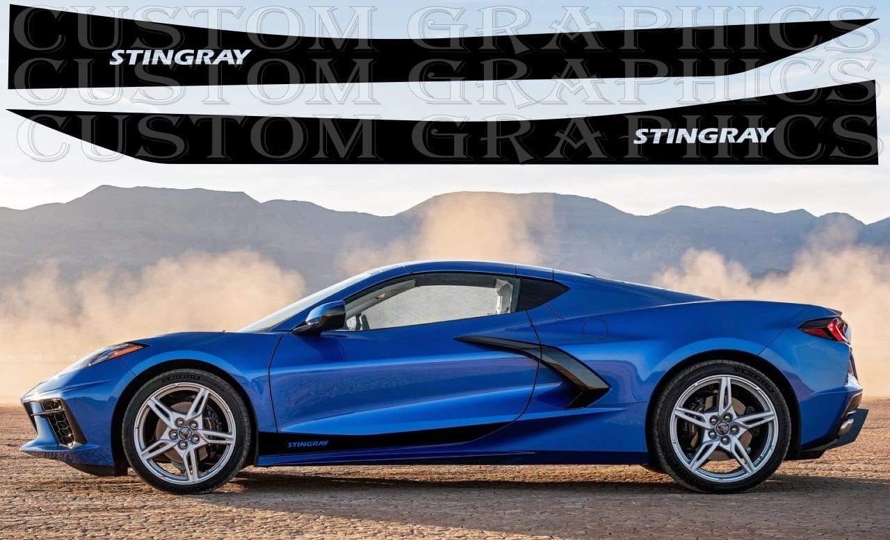 Nouvel autocollant haut de gamme compatible avec Chevrolet Corvette C8 Stingray Best Line Design 