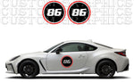 Premium Vinyl Sticker Compatible With Toyota GR 86 Best Line Design