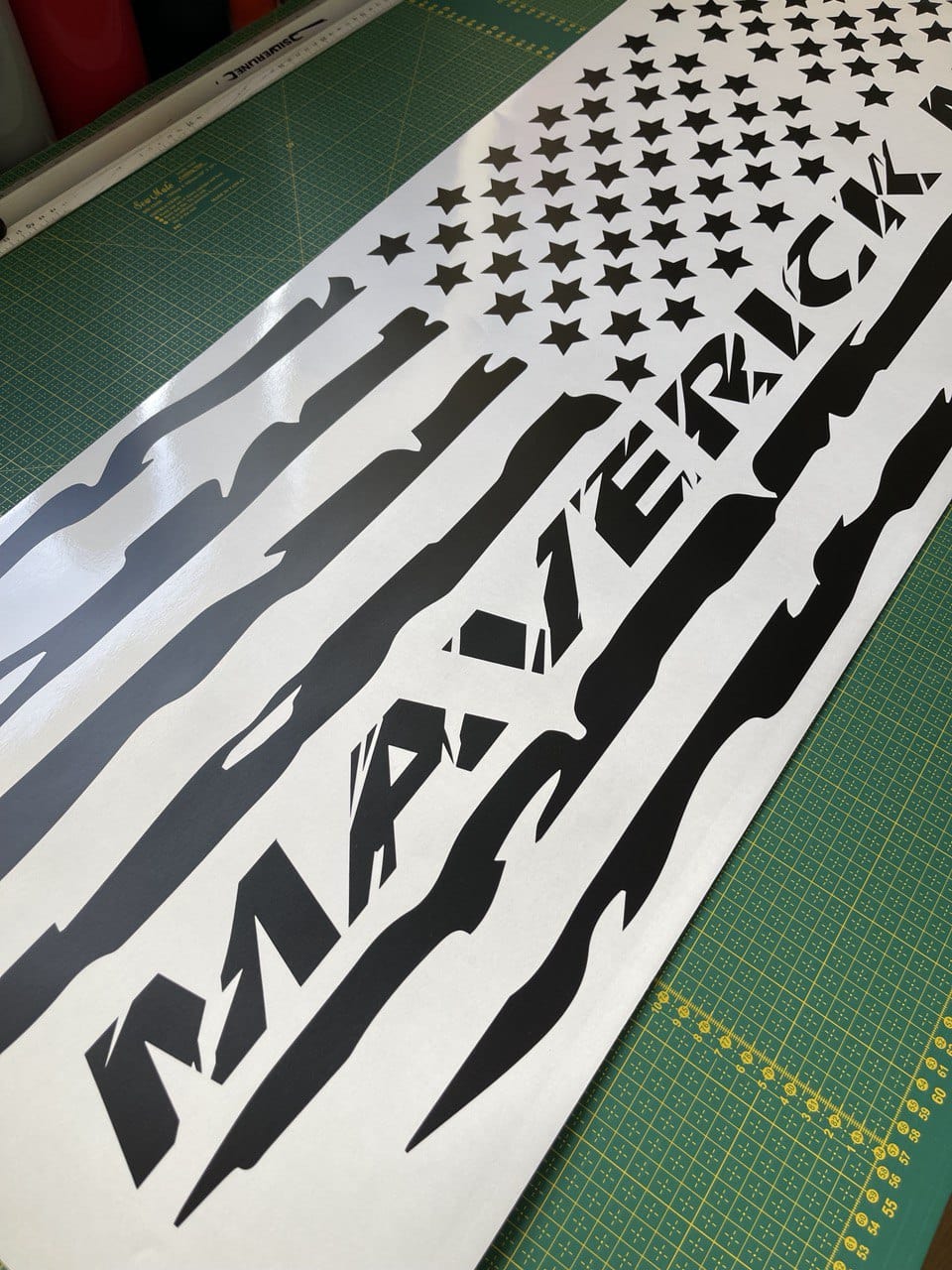Premium Sticker Compatible With Ford Maverick USA Flag Design Stickers Personalized Design