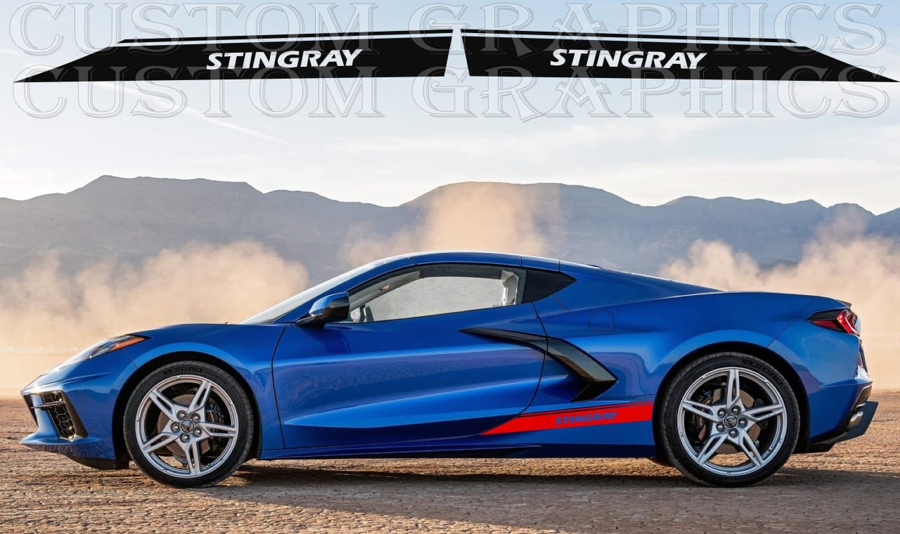 Autocollant Premium Compatible Avec Chevrolet Corvette C8 Stingray Design De Nom Unique 