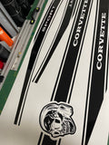 Graphics Sticker Car Side Vinyl Stripes Fit Chevrolet Corvette Skull Design