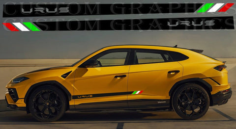 Premium Vinyl Sticker Compatible With Lamborghini Urus New Line Italian Flag Design