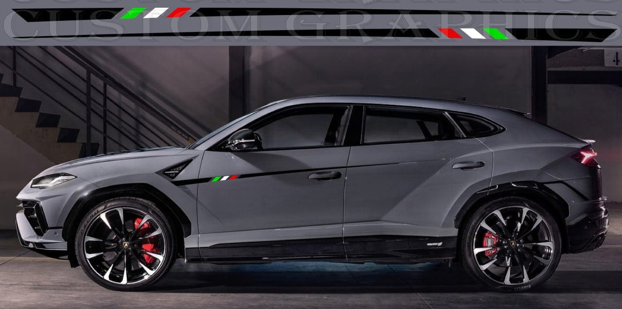 Premium Vinyl Sticker Compatible With Lamborghini Urus Up Line Italian Flag Design