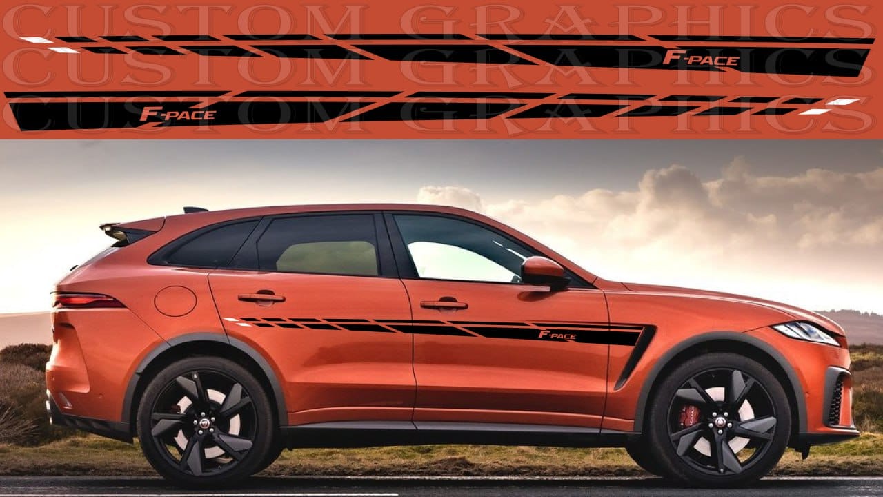 Premium Sticker Compatible With Jaguar F Pace SVR New Unique Line Design