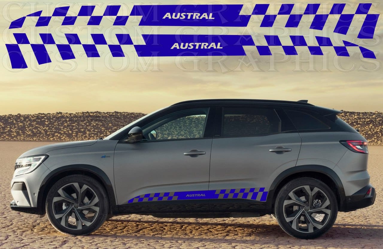 Premium Sticker Compatible With Renault Austral Block Line Design