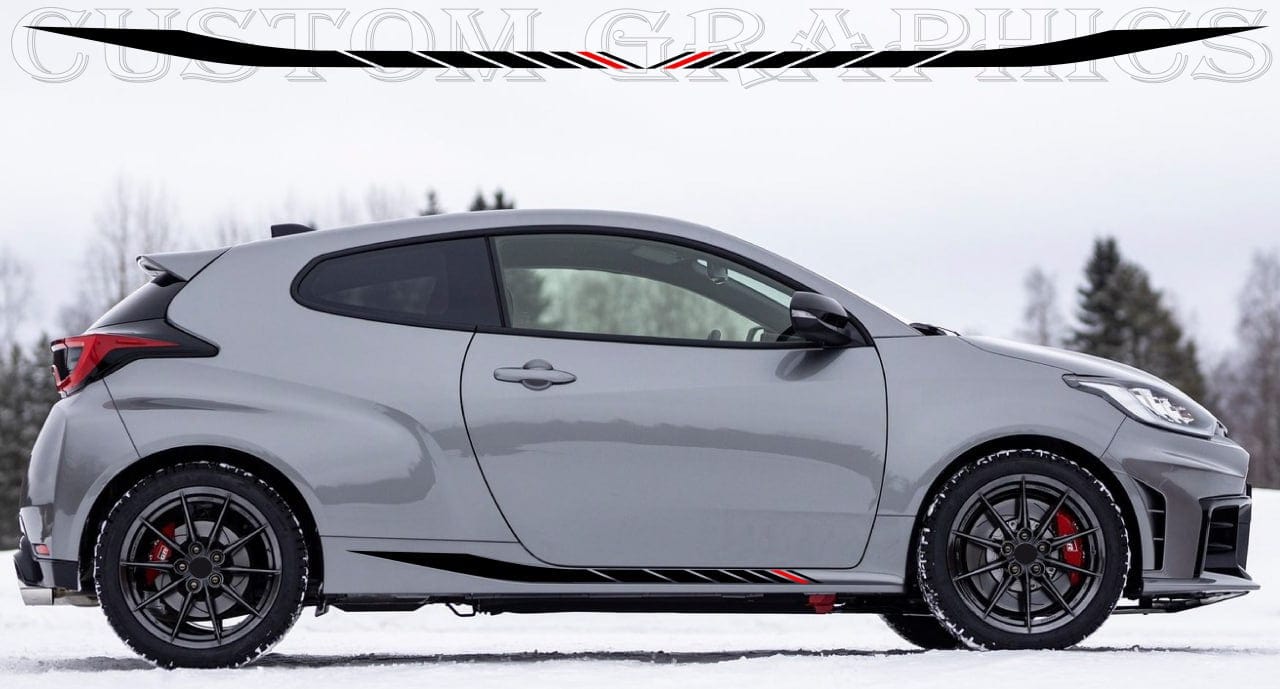 Premium quality sticker with a unique design, compatible with  Toyota Yaris 2 doors