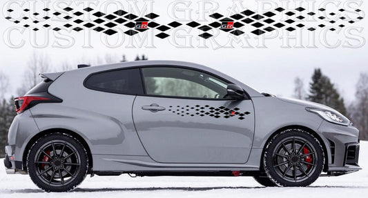 Premium Vinyl Sticker Compatible With Toyota Yaris Unique Figure Design 2 doors