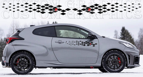 Autocollant en vinyle de qualité supérieure compatible avec la conception de figurine unique de Toyota Yaris 2 portes
