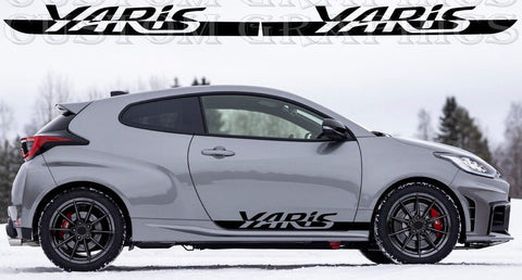 Autocollant en vinyle de qualité supérieure compatible avec la conception de la ligne de nom Toyota Yaris 2 portes
