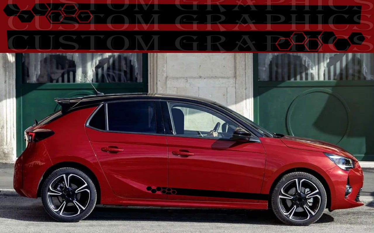 Premium Vinyl Stickers Compatible with Opel Corsa Honey line Design Stylish Exclusive decals