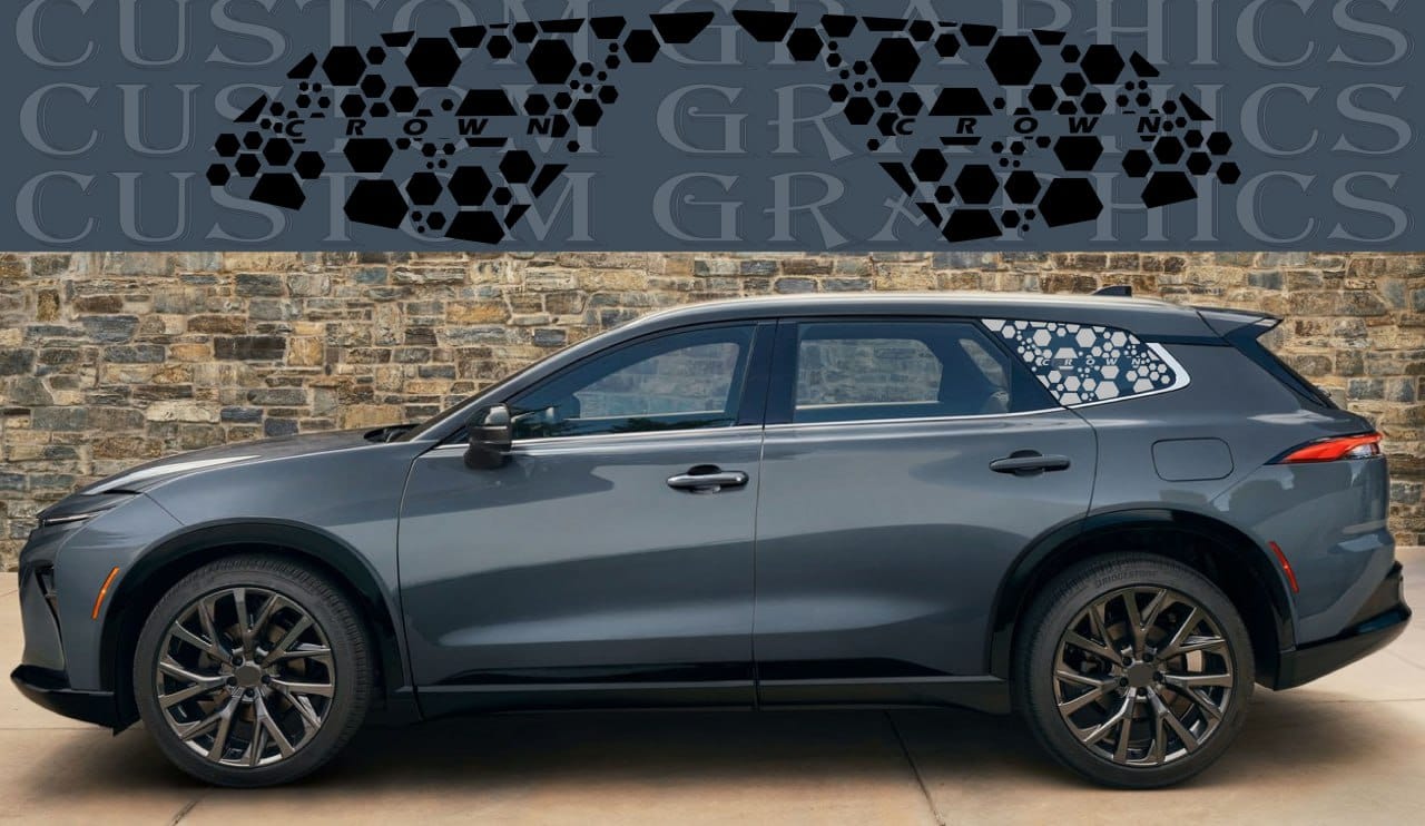 Premium Vinyl Sticker Compatible With Toyota Crown Signia Window molecule Design