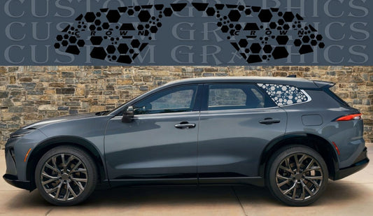 Premium Vinyl Sticker Compatible With Toyota Crown Signia Window molecule Design