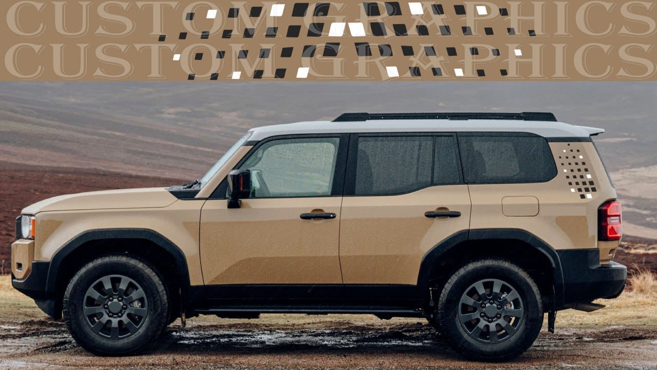 Premium Vinyl Sticker Compatible With Toyota Land Cruiser Figure Design