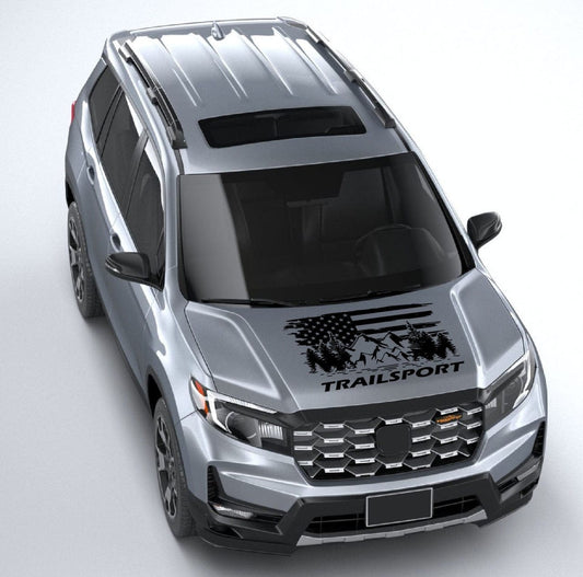 Premium Stickers Compatible With Honda Passport Mountain Hood Design