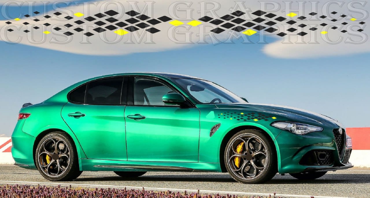 Premium Stickers Compatible with Alfa Romeo Giulia New Figure Design