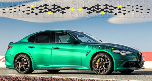 Premium Stickers Compatible with Alfa Romeo Giulia New Figure Design