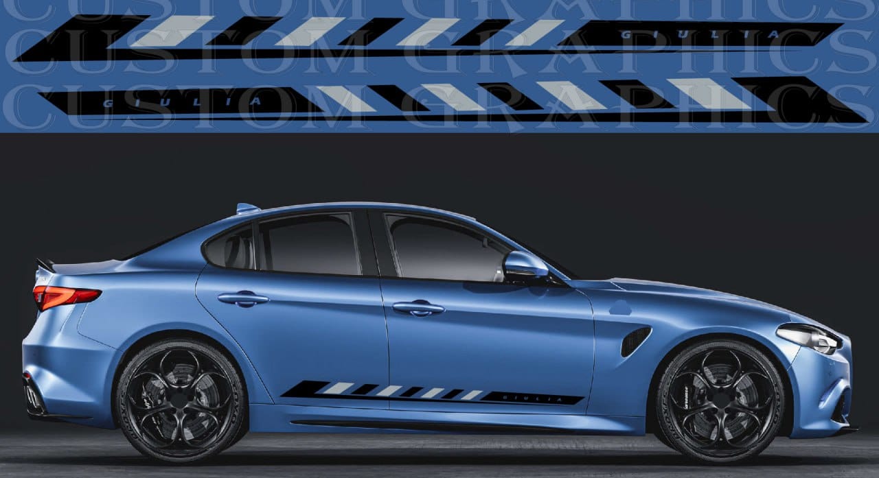 Premium Stickers Compatible with Alfa Romeo Giulia New line Design